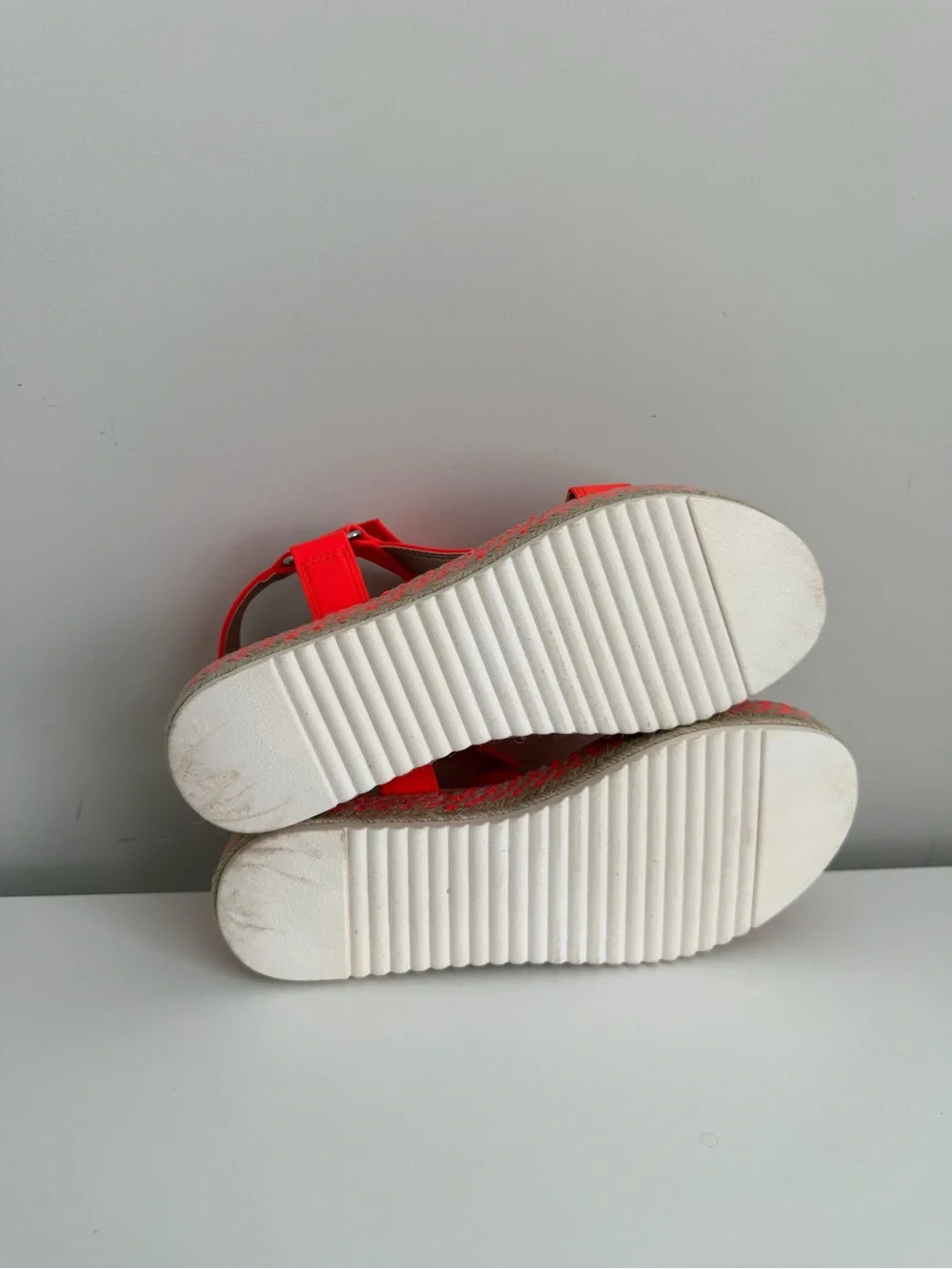Women’s Neon Orange Platform Sport Sandals